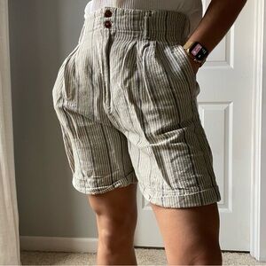 Vintage Striped Linen Shorts